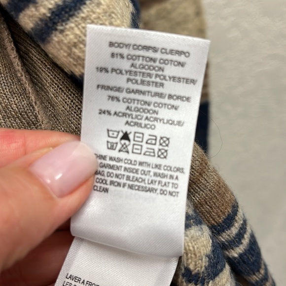 Lucky Brand Southwest Style Open Front Cardigan with Fringe bottom S - Picture 5 of 7